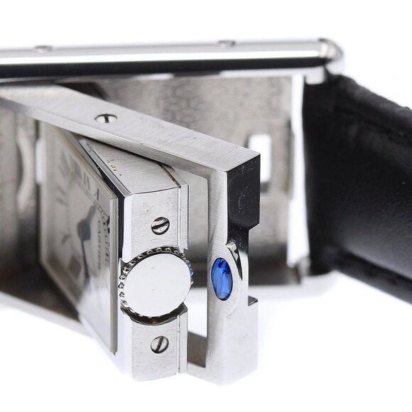 CARTIER Tank Basculante W1011158 Beige Dial Quartz Ladies Watch - Picture 9 of 11